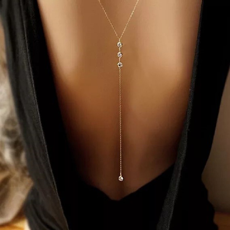 Body Jewelry Necklace - New Rhinestone Sexy Women's Back Chain