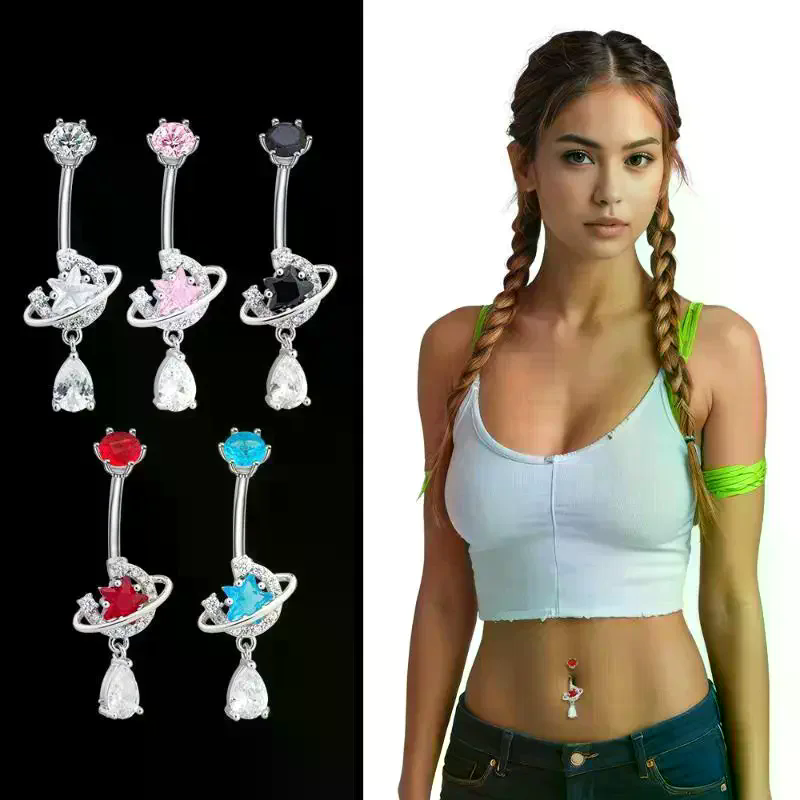 Body Jewelry Universe - Crystal Zircon Universe Dangle Belly Button