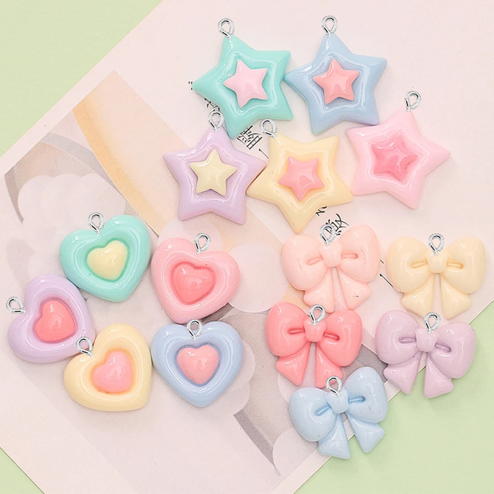 Star Flat Back - 10PCS Shiny Star Heart Bow Series
