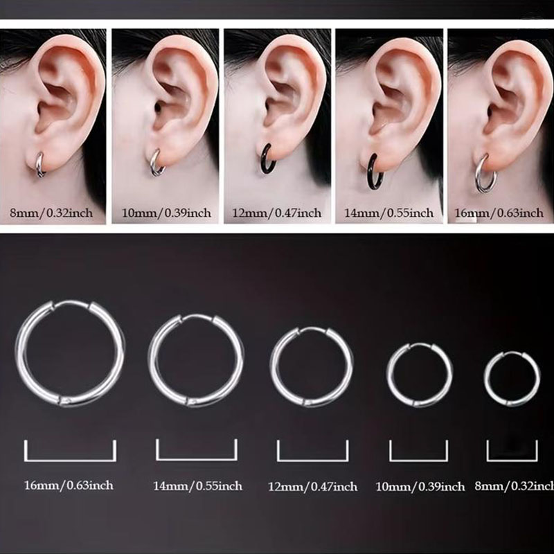 Helix Cartilage Ring - 5Pcs Minimalist Unisex Cartilage Hoop Earrings,