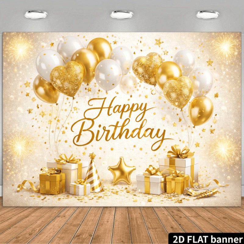 Star Flat Back - 2D flat sparkling birthday themed background