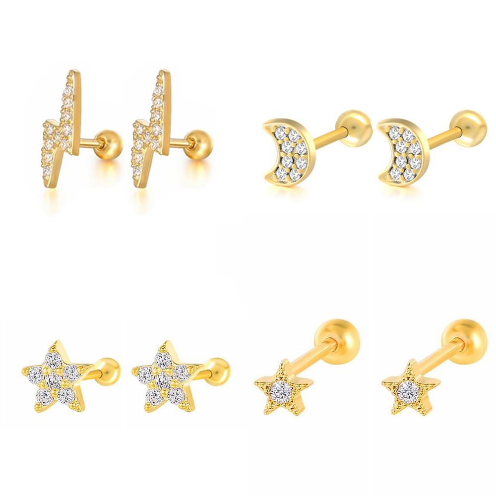 1PC Star Moon Lightning Zircon - Helix Cartilage Ring recension och pris