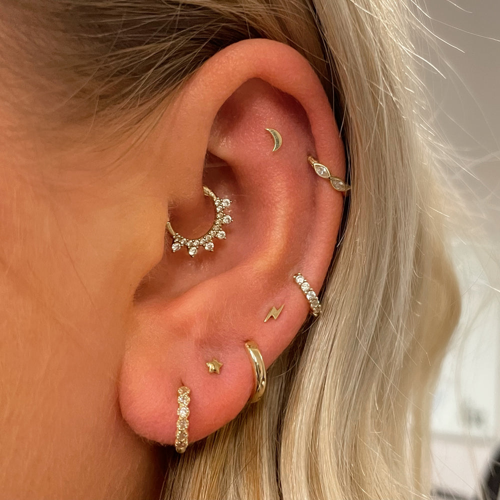 1PC Star Moon Lightning Zircon - Helix Cartilage Ring recension och pris