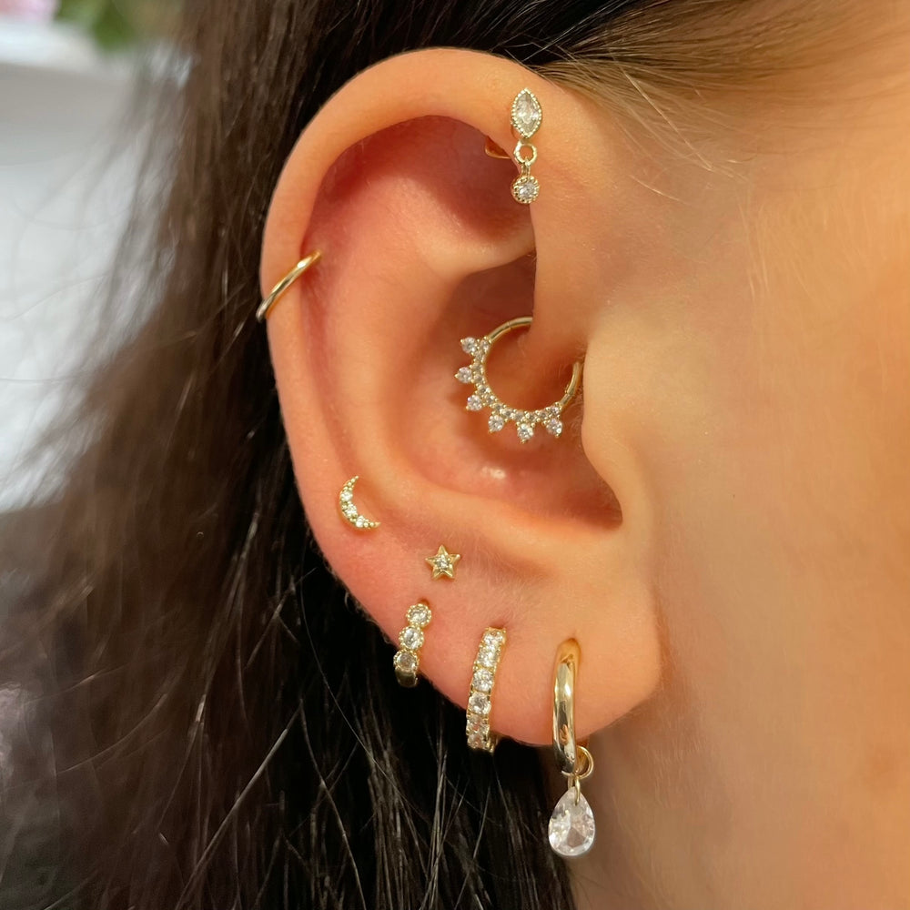 1PC Star Moon Lightning Zircon - Helix Cartilage Ring recension och pris