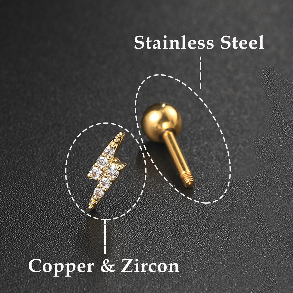 1PC Star Moon Lightning Zircon - Helix Cartilage Ring recension och pris