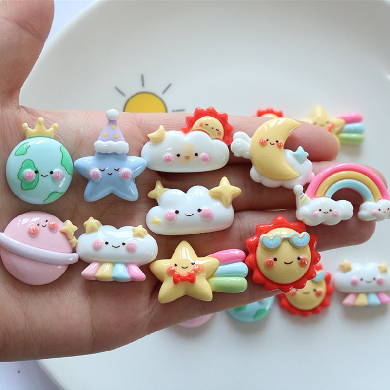 10Pcs New Cute Cartoon Rainbow - Star Flat Back recension och pris