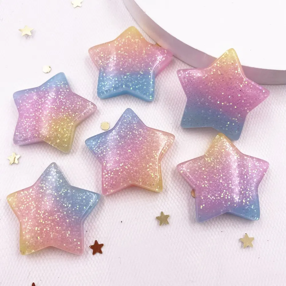 10PCS Glitter Kawaii Resin Col - Star Flat Back recension och pris