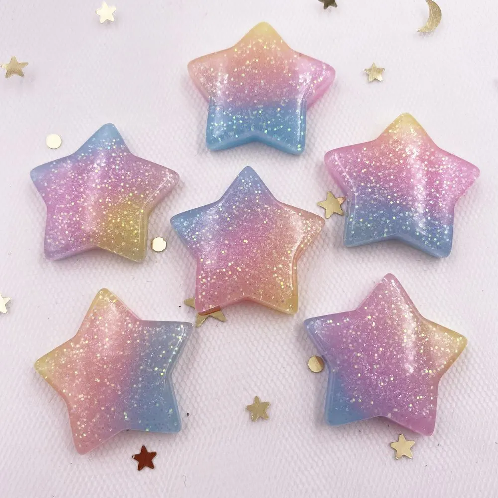 10PCS Glitter Kawaii Resin Col - Star Flat Back recension och pris