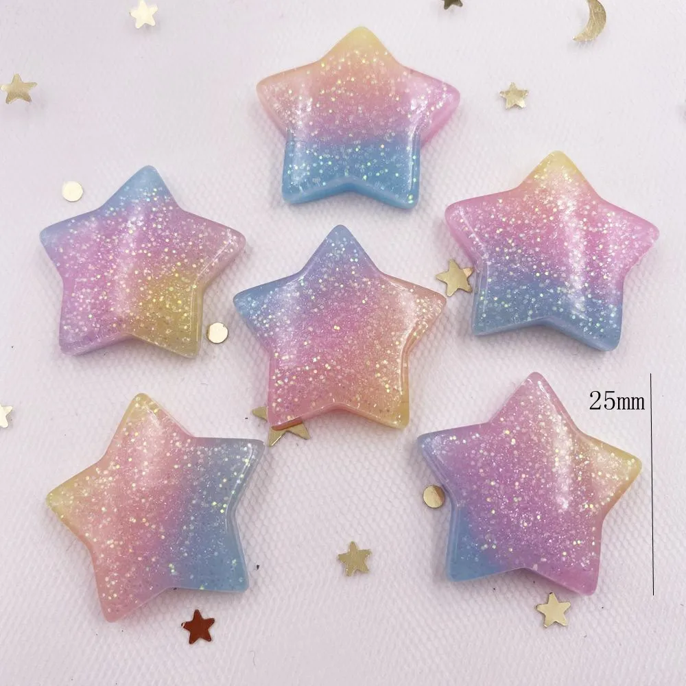 10PCS Glitter Kawaii Resin Col - Star Flat Back recension och pris