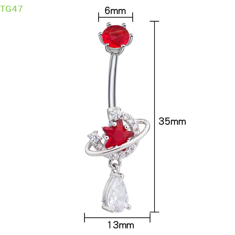 【LS】Crystal Dangle Belly Butto - Body Jewelry Universe recension och pris