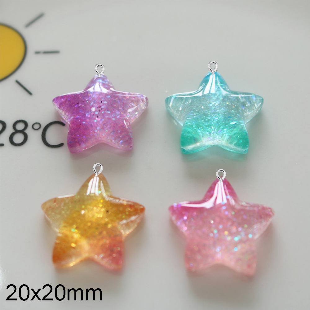10PCS Gradient Star Series Fla - Star Flat Back recension och pris