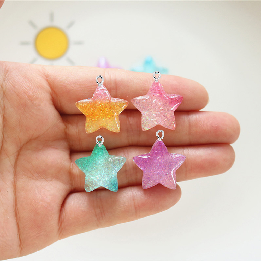 10PCS Gradient Star Series Fla - Star Flat Back recension och pris