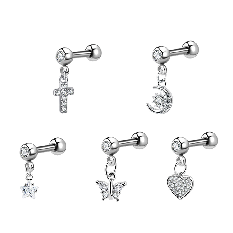 (.) Zircon Earrings Helix Ear  - Helix Cartilage Ring recension och pris