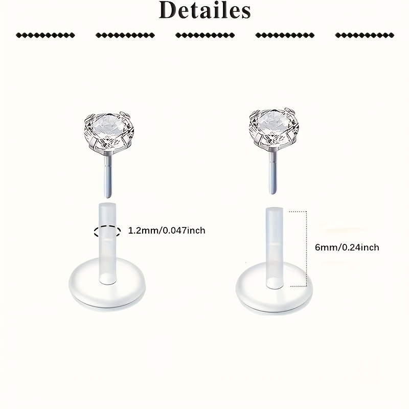 9pc Clear Lip Rings Studs Plas - Helix Cartilage Ring recension och pris