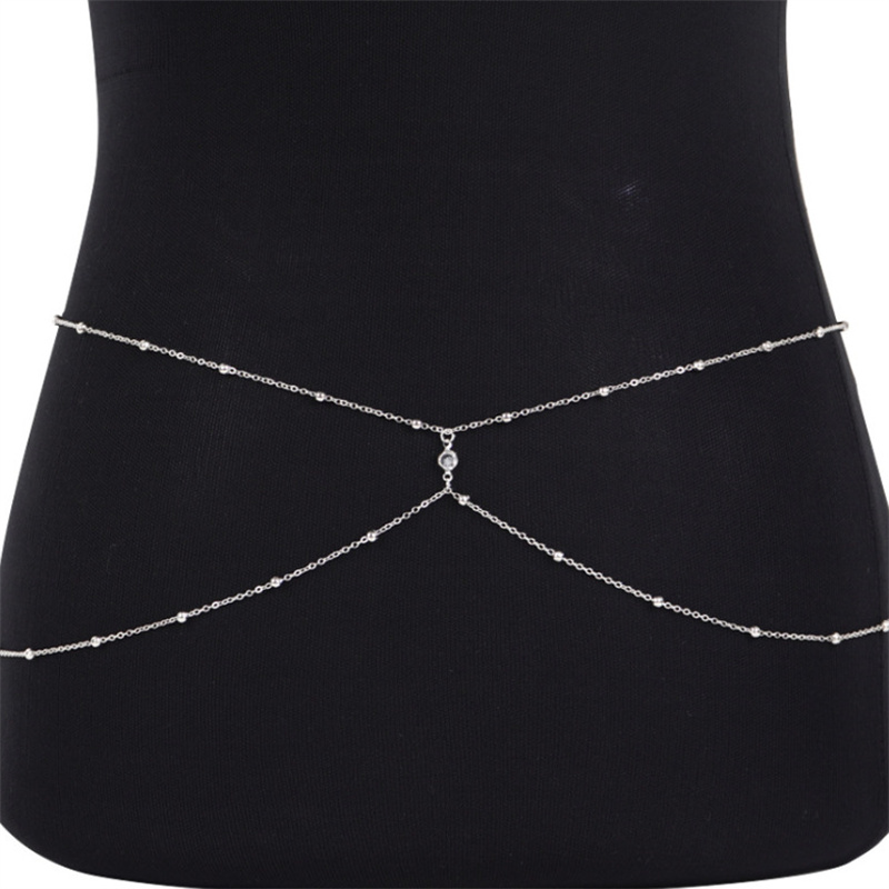 Clear Rhinestone Beaded Belly  - Body Jewelry Necklace recension och pris