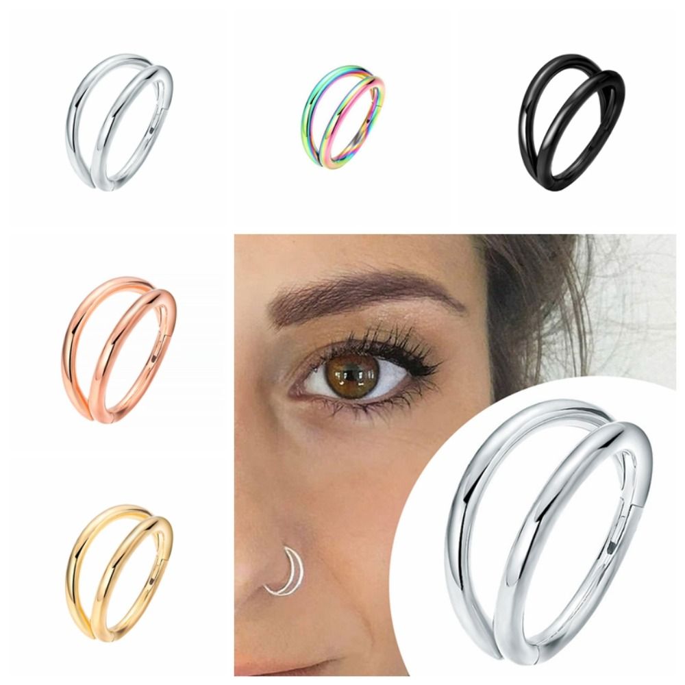 Creative Stainless Steel Doubl - Helix Cartilage Ring recension och pris