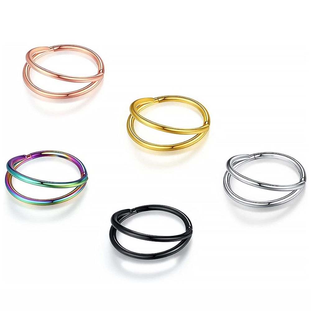 Creative Stainless Steel Doubl - Helix Cartilage Ring recension och pris