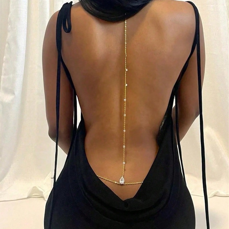 Bride Backless Rhinestone Wate - Body Jewelry Necklace recension och pris