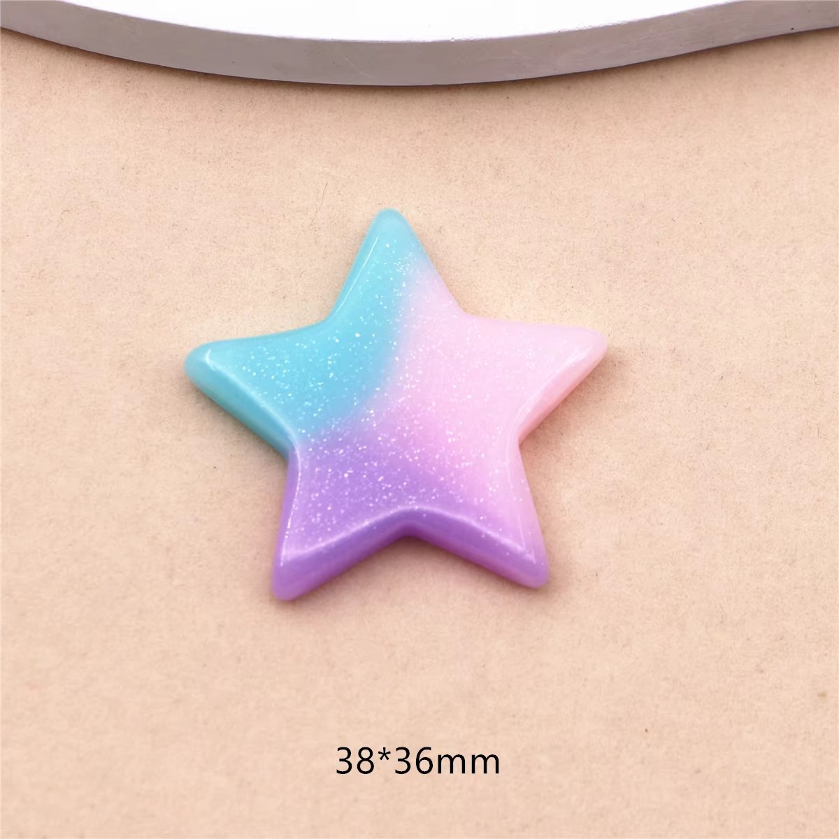 10pcs Adorable Resin Glitter F - Star Flat Back recension och pris