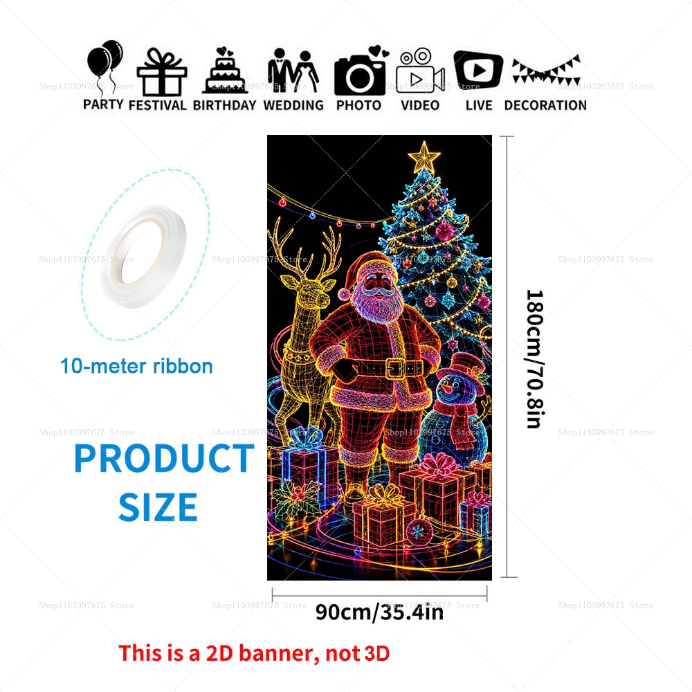 Merry Christmas Neon Glow Door - Star Flat Back recension och pris
